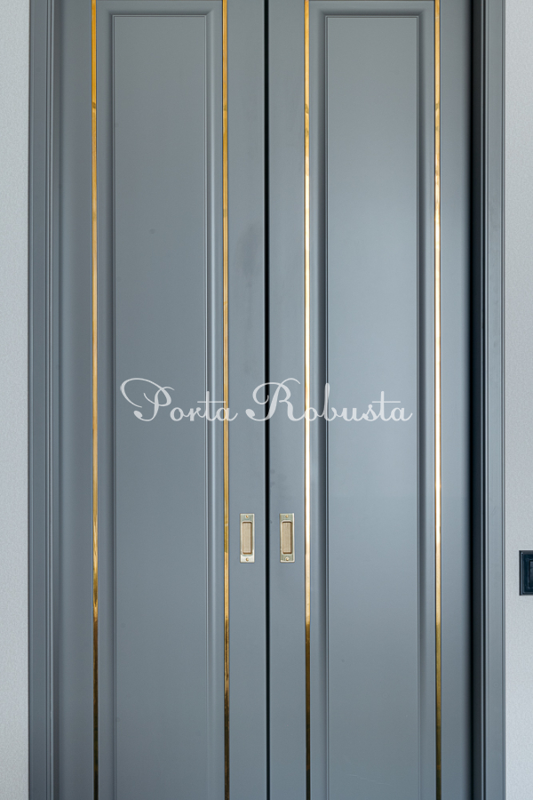 Раздвижные двери с латунью - производство дверей на заказ по индивидуальным проектам Porta Robusta