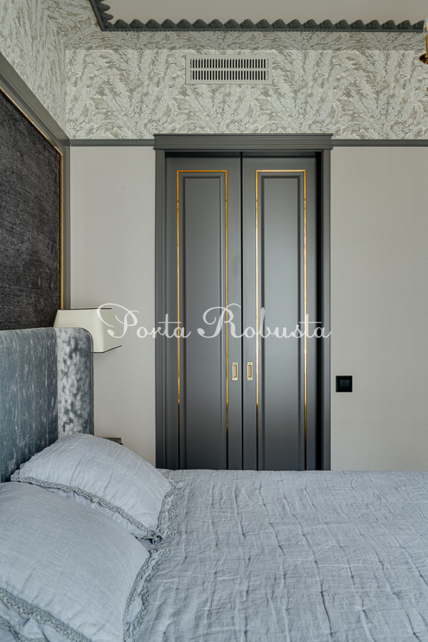Раздвижные двери с латунью - производство дверей на заказ по индивидуальным проектам Porta Robusta