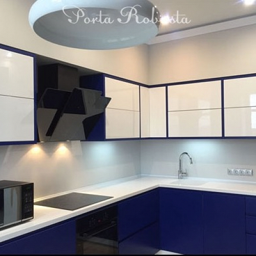 Кухня синий глянец